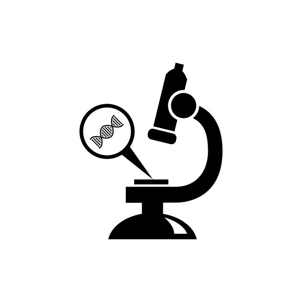 显微镜观察DNA分子，科学生物学矢量图标图片下载