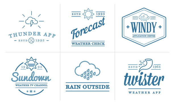 一套天气图标和标志的业务图片下载