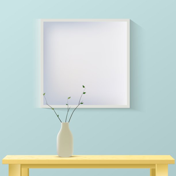 室内房间现实模型与框架或图片下载