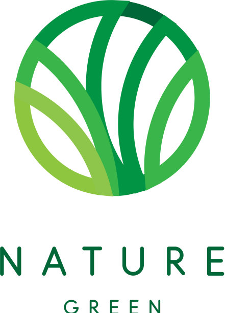 大自然标志绿色热带树叶图标线图片下载