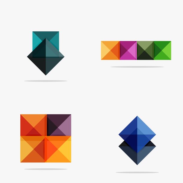 一组正方形抽象背景或信息图图片下载