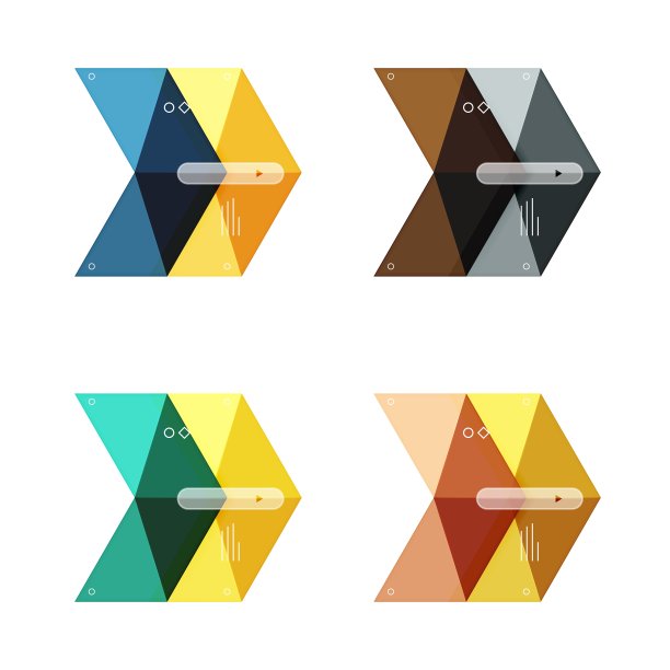 彩色商业信息图表模板或图片下载