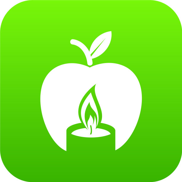 蜡烛苹果图标绿色图片下载