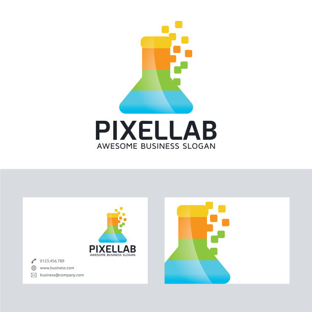 像素实验室颜色标志设计图片下载