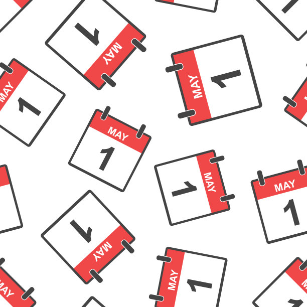 5月1日日历页面无缝图案背景图片下载