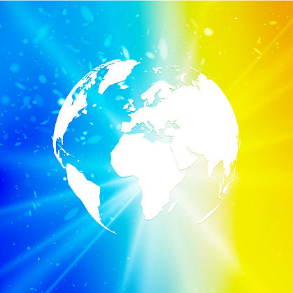 抽象的世界地球行星地球与星爆图片下载