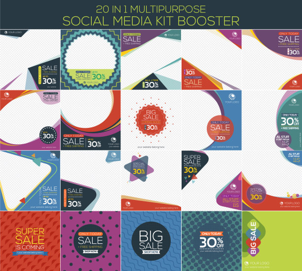 多用途的社交媒体工具包助推器图片下载