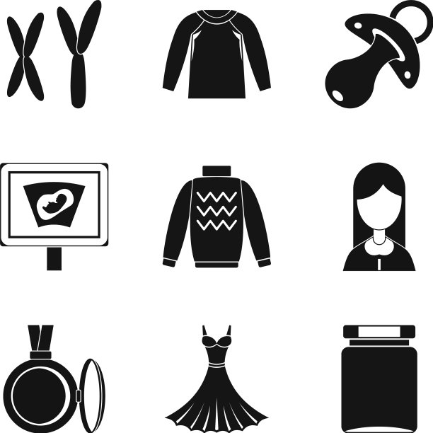 女性人类图标设置简单的风格图片下载