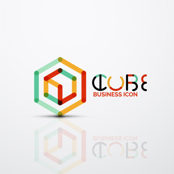 立方体概念logo线条图片下载