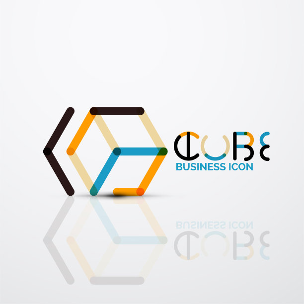 立方体概念logo线条图片下载