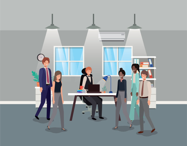 商务人士的现代办公室图片下载