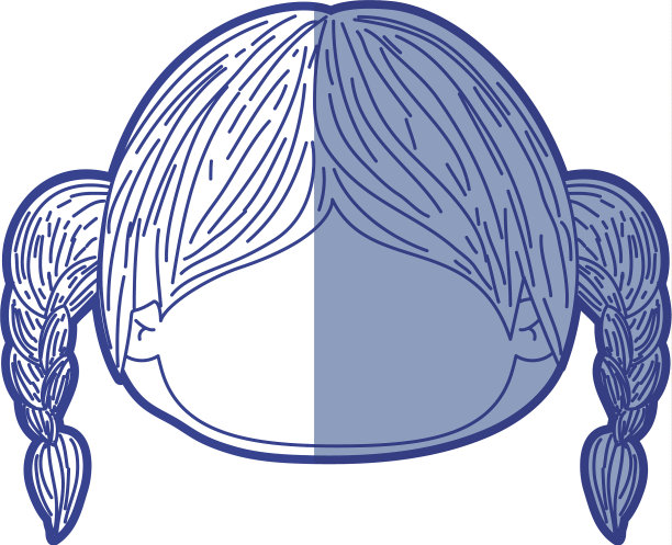 蓝色阴影剪影的小无脸的头图片下载