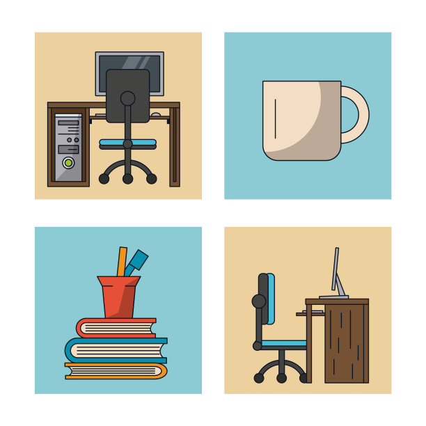 办公室元素图标图片下载