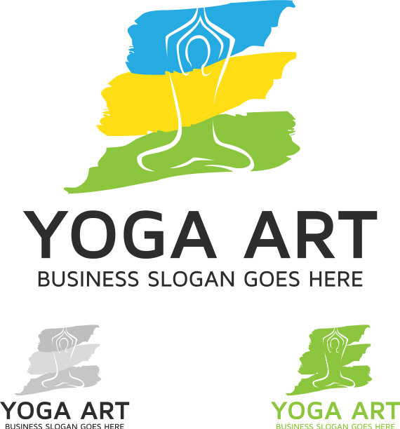 瑜伽艺术标志设计图片下载
