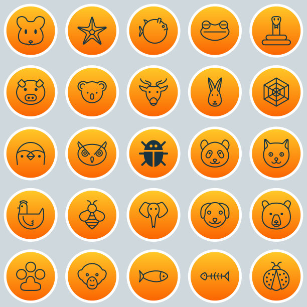 动物学图标集收集的夜禽鱼图片下载