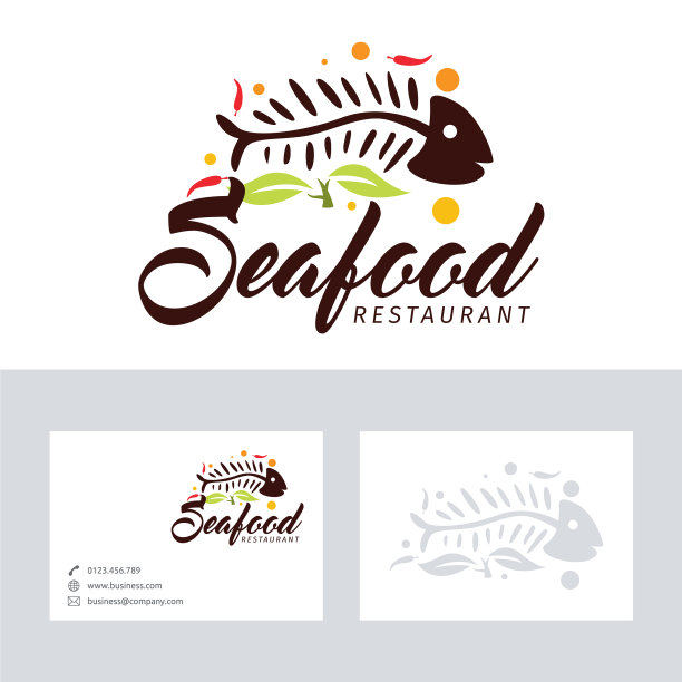 海鲜餐厅标识设计图片下载