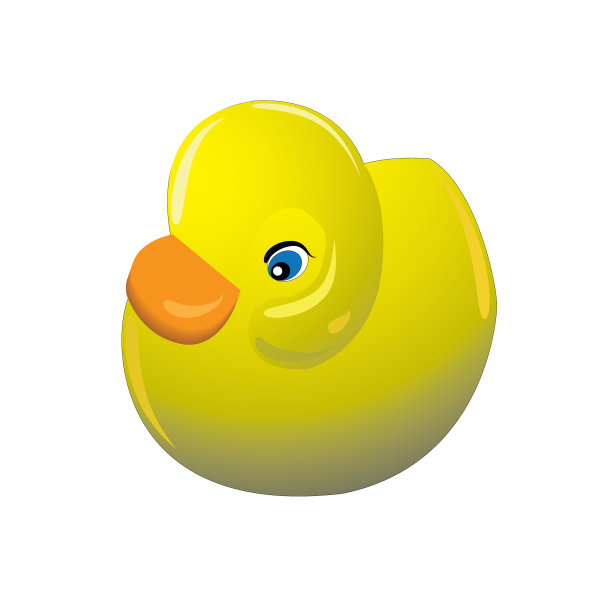 可爱的黄色橡胶玩具鸭子在白色的背景图片下载