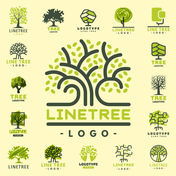 户外旅行绿树剪影森林徽章图片下载