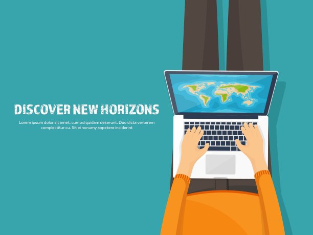 旅游和旅游平面风格的世界地球地图图片下载