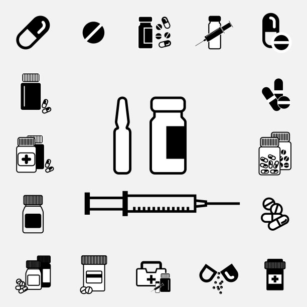 黑白注射器图标图片下载