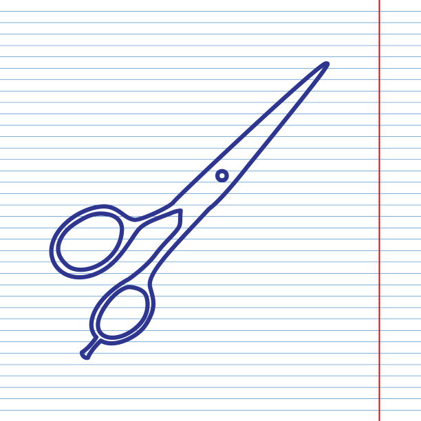 剪发剪刀签署海军线图标图片下载