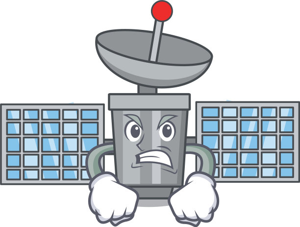 愤怒的卫星吉祥物卡通风格图片下载