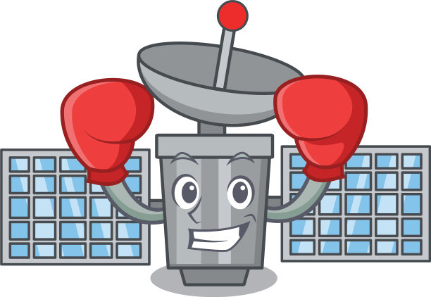 拳击卫星人物卡通风格图片下载