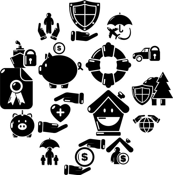 保险图标设置简单的风格图片下载
