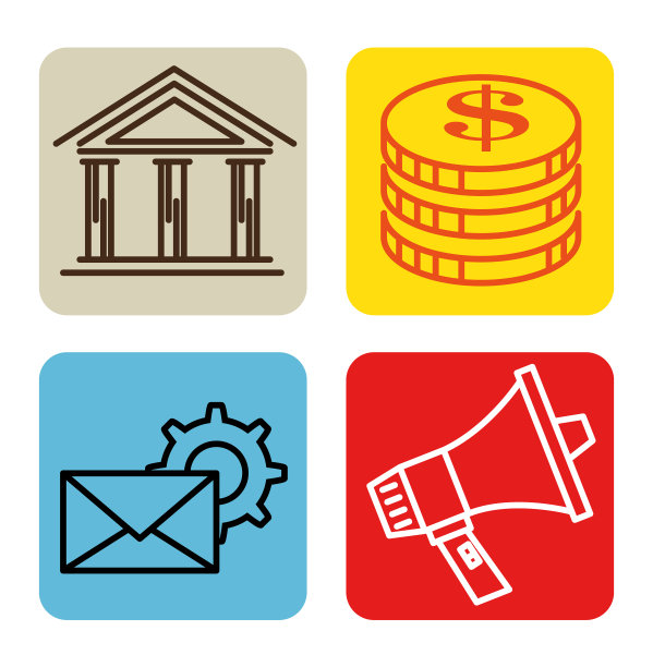 成功的商业集合图标图片下载