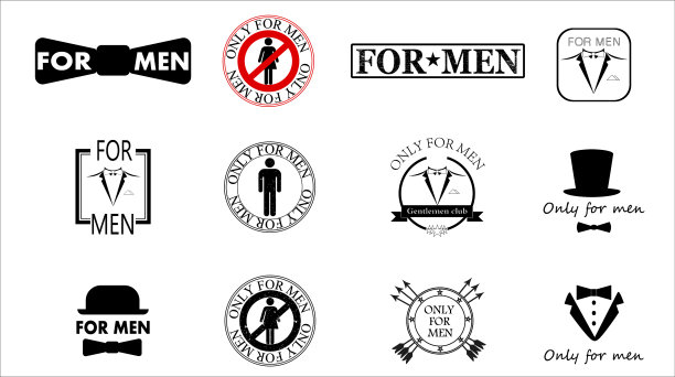 男士俱乐部专为男士设计的男士贴纸logo图片下载
