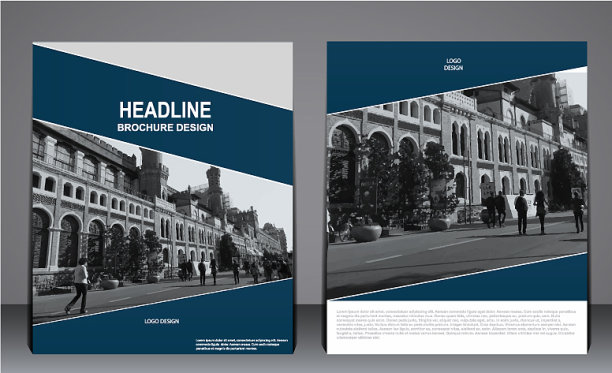 抽象蓝色现代传单宣传册模板图片下载