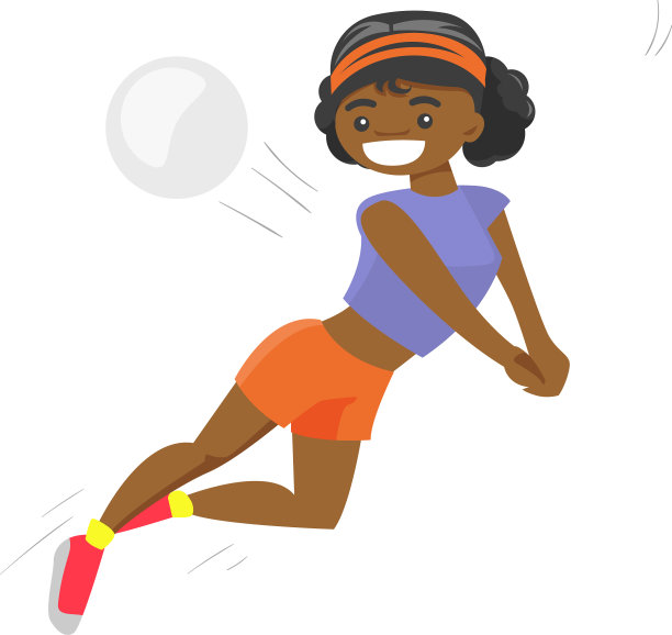 打排球的非裔美国女运动员图片下载