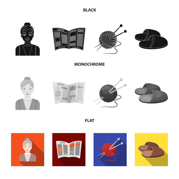 一位老妇人正在织报纸图片下载