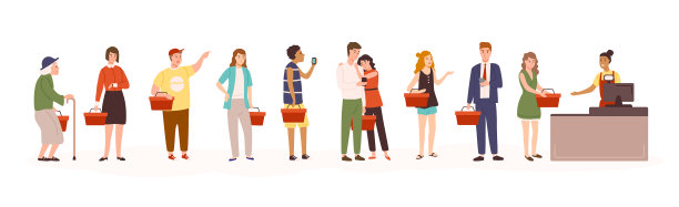 愤怒的男女排队或排队图片下载