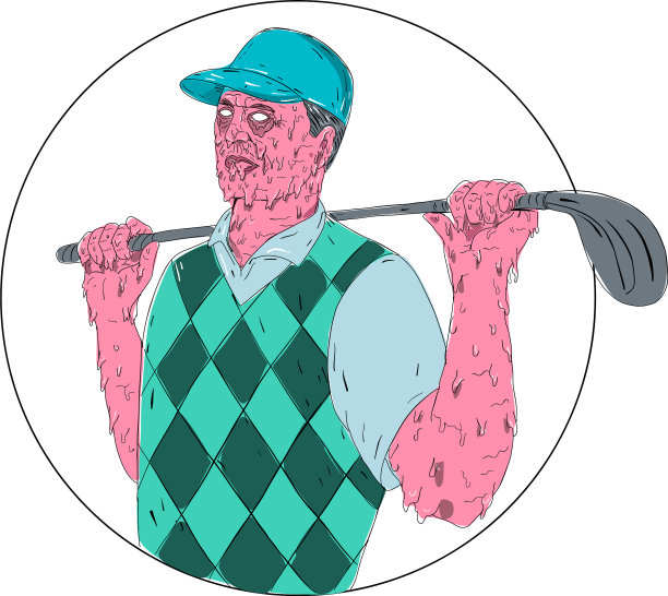 高尔夫球手高尔夫俱乐部圈污垢艺术图片下载