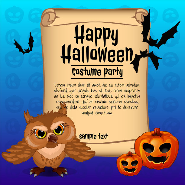 万圣节节日素描主题海报图片下载