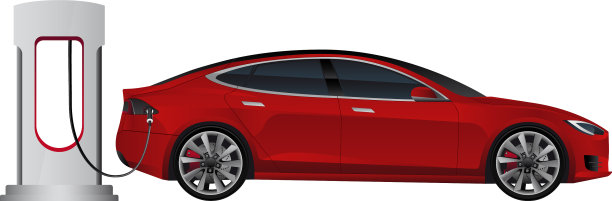 带充电站的电动汽车图片下载