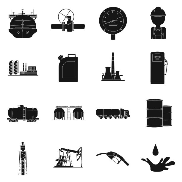 石油行业用黑色的大图标图片下载