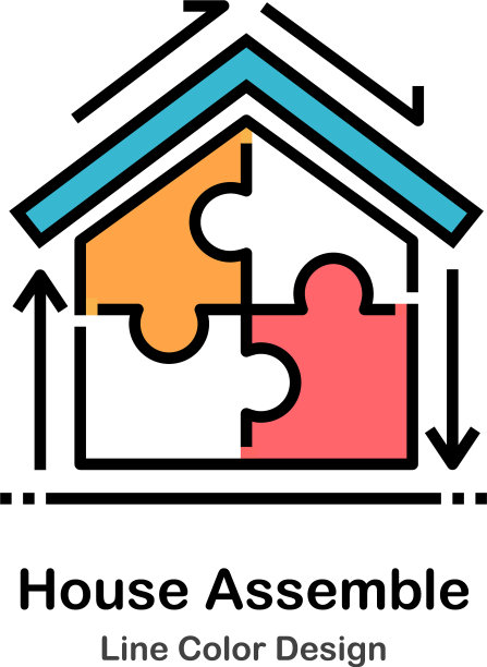 房子组装线颜色图标图片下载