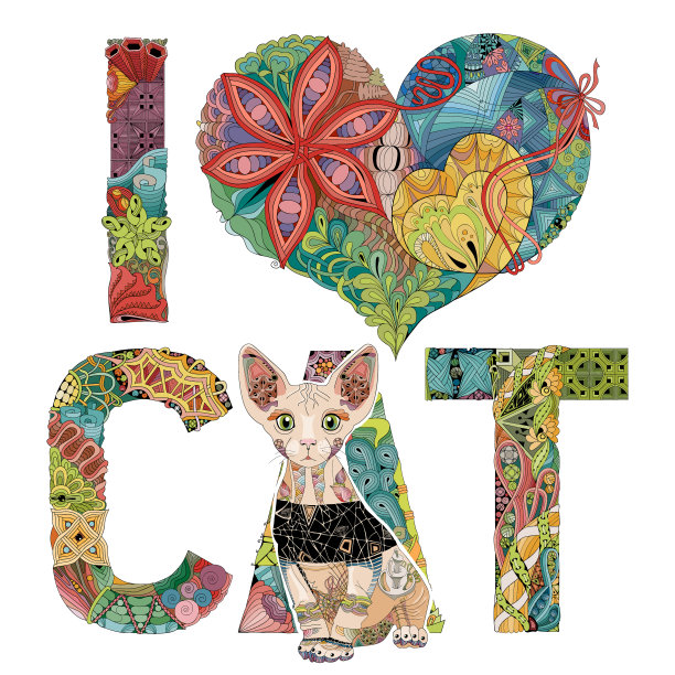 我喜欢猫与猫的形象图片下载