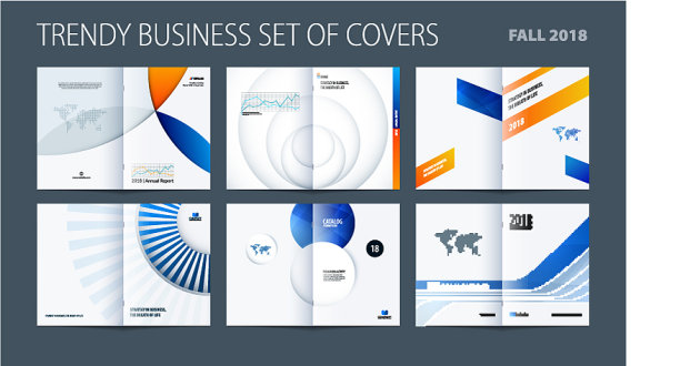 设计一套抽象的双页小册子图片下载