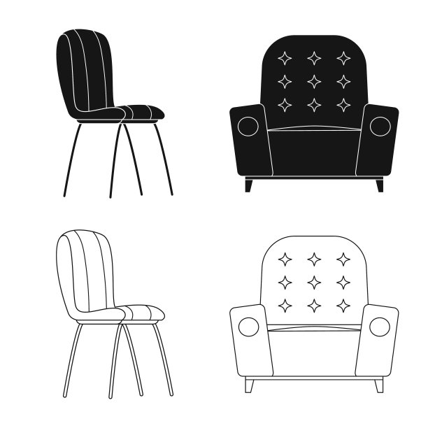 孤立对象的家具和公寓符号图片下载