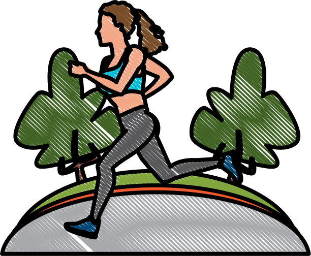 在公园里跑步的女人图片下载