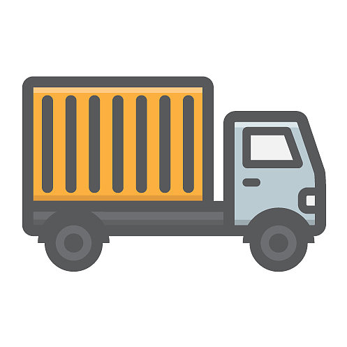 送货卡车装满轮廓图标运输图片下载