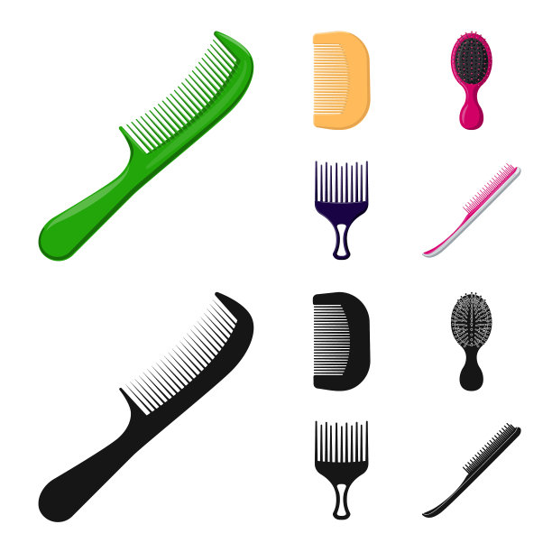 设计画笔和头发图标集合图片下载