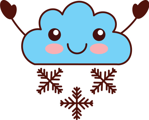 美丽的幻想云与雪花卡哇伊图片下载