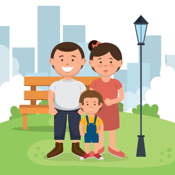 公园人物的家庭成员图片下载