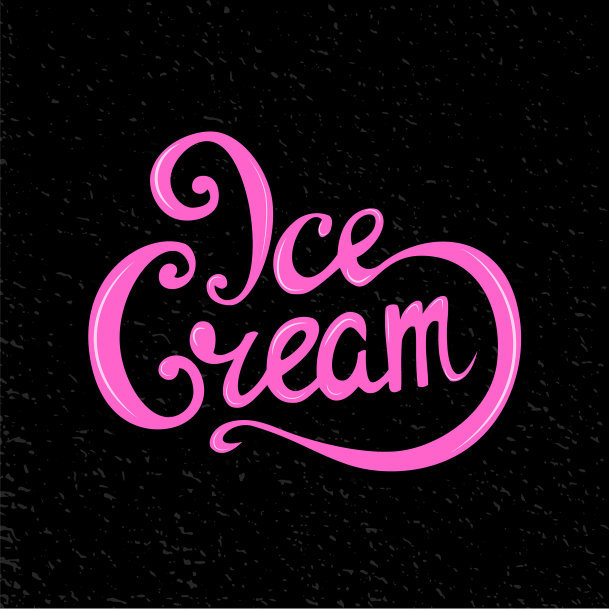手写的题字冰淇淋字体图片下载
