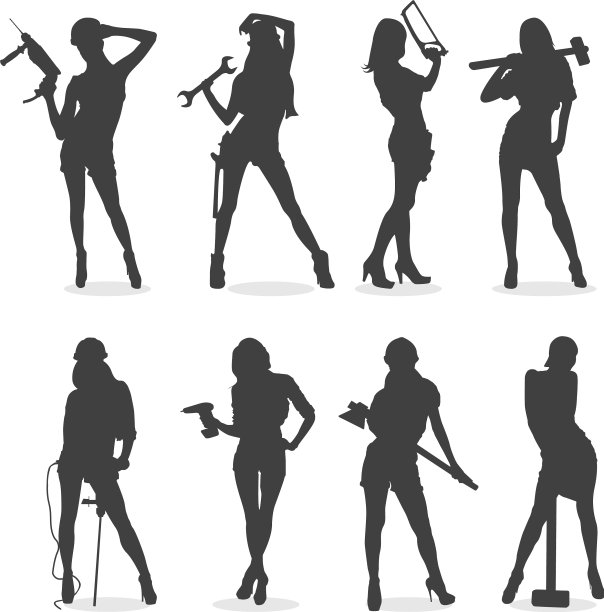 性感建筑女性剪影集图片下载