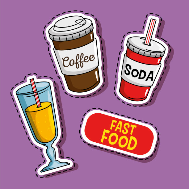 快餐贴纸波普艺术图片下载